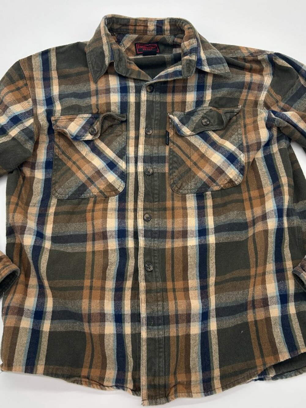 Vintage Five Brother Flannel Shirt Mens L Reg 100% Cotton Gorpcore